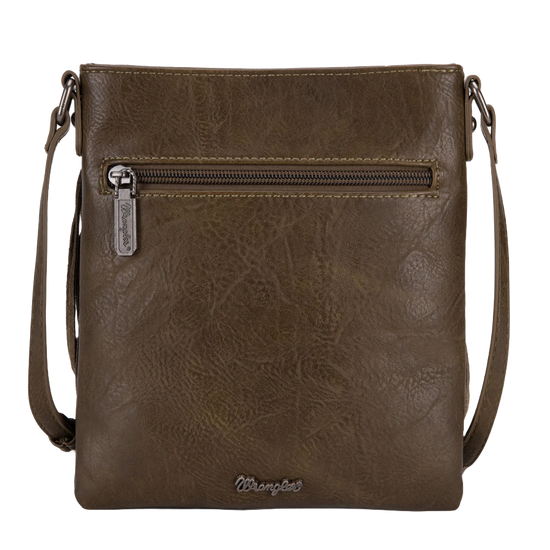 Wrangler Ladies Leather Fringe Denim Green Crossbody Bag WG44-8360GN