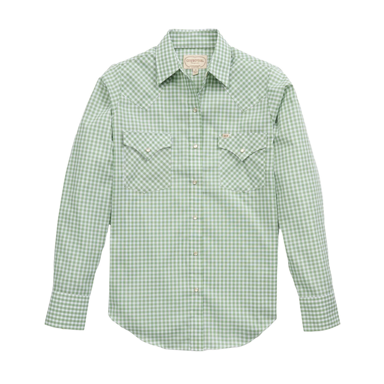 Ely Cattleman Ladies Gingham Sage Green Granddaddy Button Down Shirt CGS5101-SGB