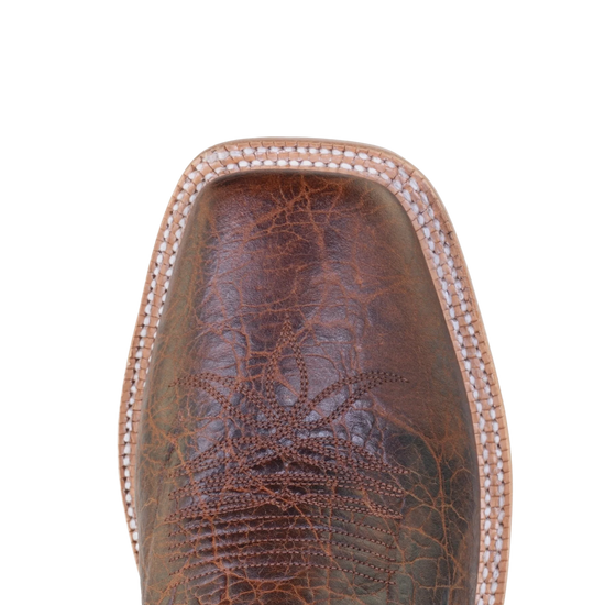 HYER Men's Walton Cowhide Brown & Grey Broad Square Toe Western Boots HM11024