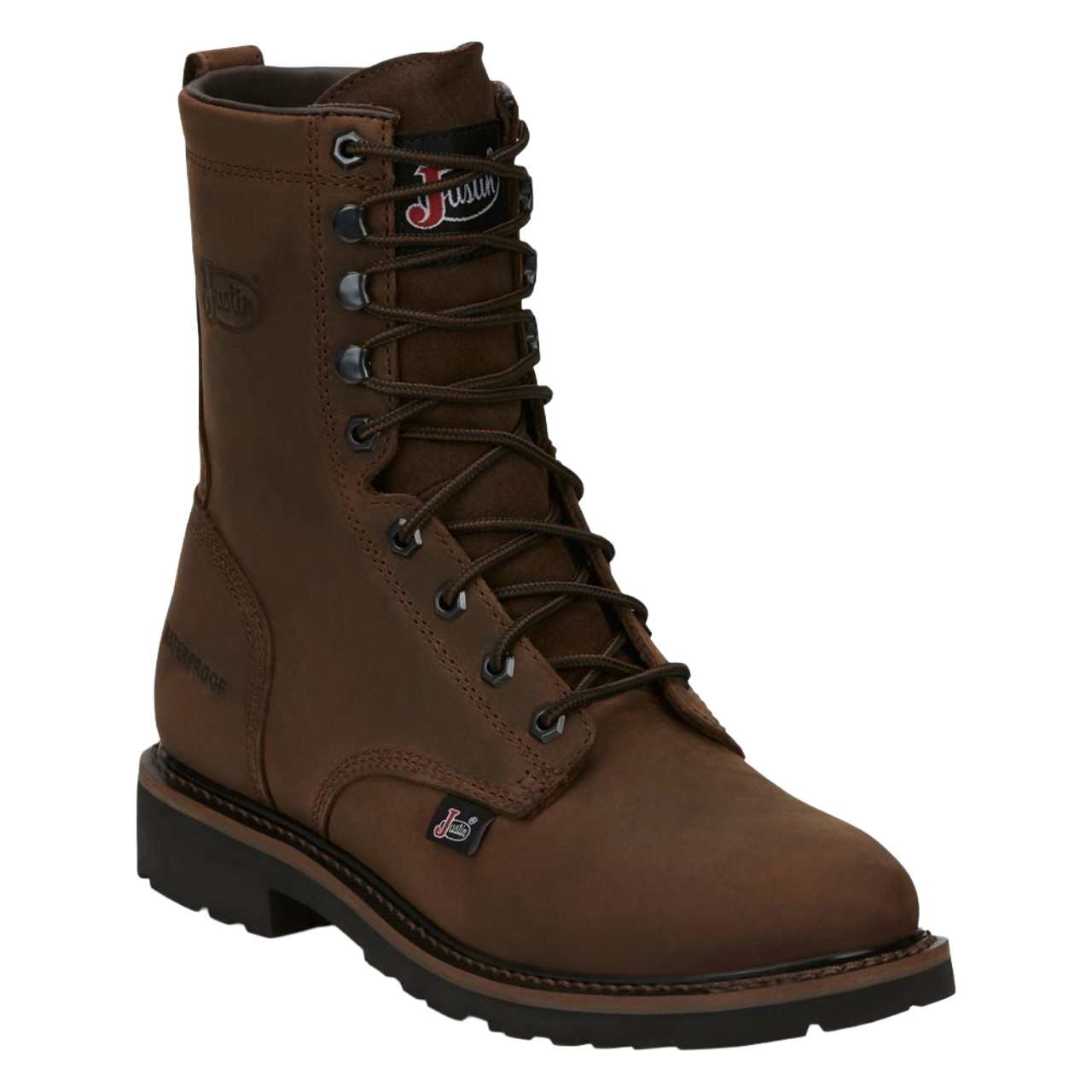 Justin Men's Drywall Waterproof Brown Round Toe Work Boots SE960