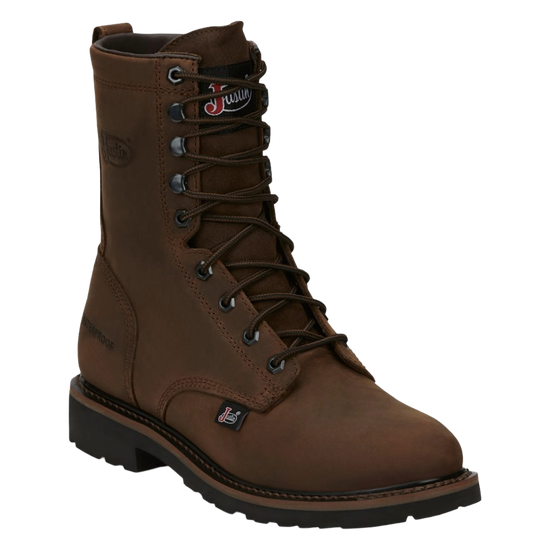 Justin Men's Drywall Waterproof Brown Round Toe Work Boots SE960