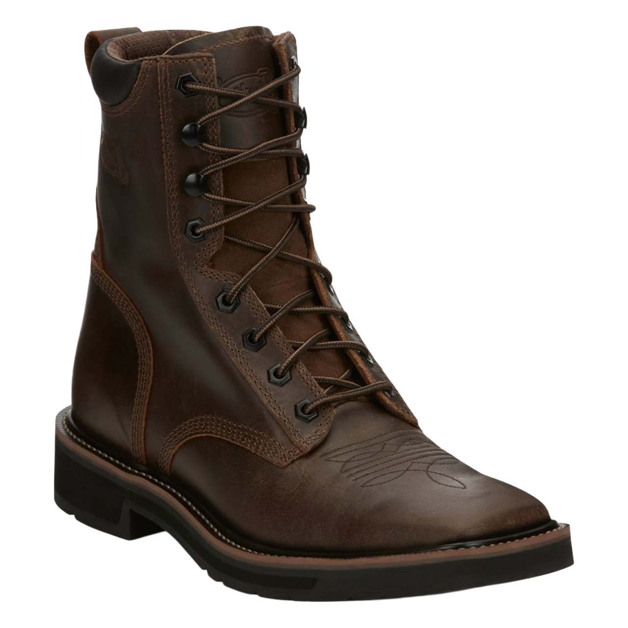 Justin Men's Pulley Aged Brown Water Buffalo Leather Work Boots SE681