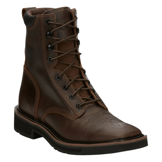Justin Men's Pulley Aged Brown Water Buffalo Leather Work Boots SE681