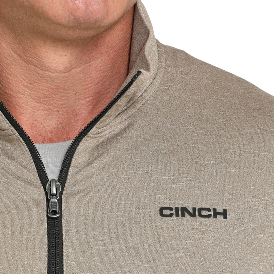 Cinch Men's Stone Brown Quarter Zip Pullover MTK1882002