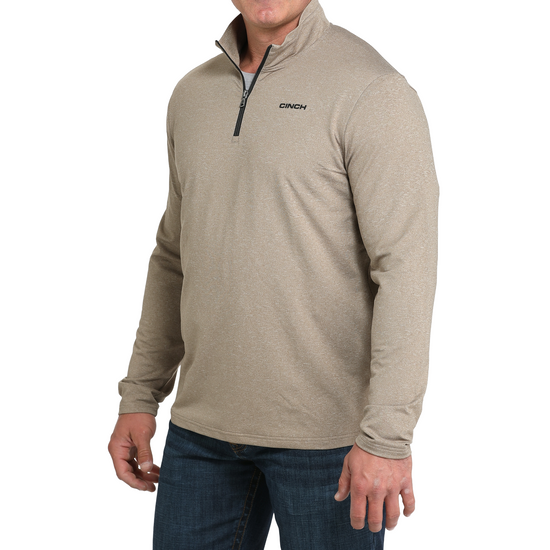 Cinch Men's Stone Brown Quarter Zip Pullover MTK1882002