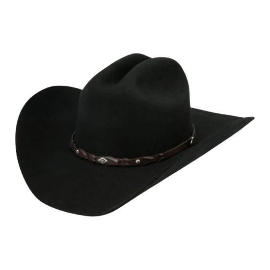 Justin Men's 2X Lonestar Black Wool Felt Hat JF0242LNST40-BLK