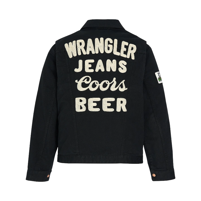 Wrangler Men's X Coors Beer Graphic Washed Black Jacket 112373828