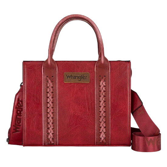 Wrangler Red Leather Whipstitch Crossbody Tote WG70-8120ERD