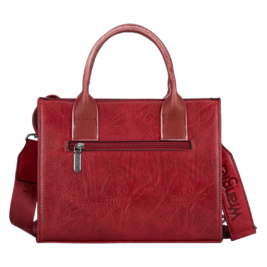 Wrangler Red Leather Whipstitch Crossbody Tote WG70-8120ERD