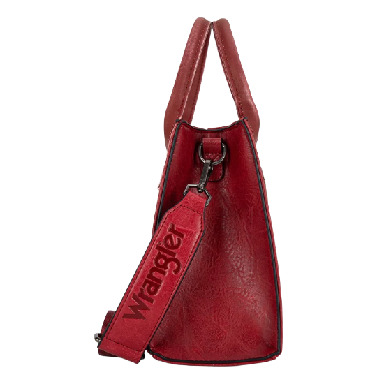 Wrangler Red Leather Whipstitch Crossbody Tote WG70-8120ERD