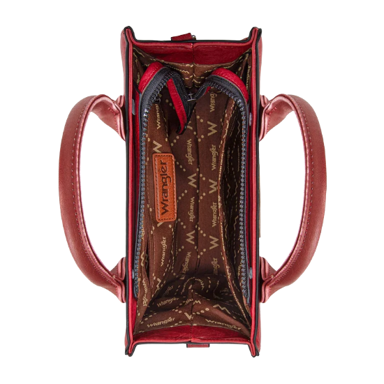 Wrangler Red Leather Whipstitch Crossbody Tote WG70-8120ERD