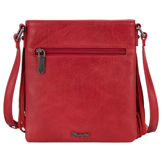 Wrangler Leather Orange Fringe Jean Denim Pocket Crossbody WG44-8360OR