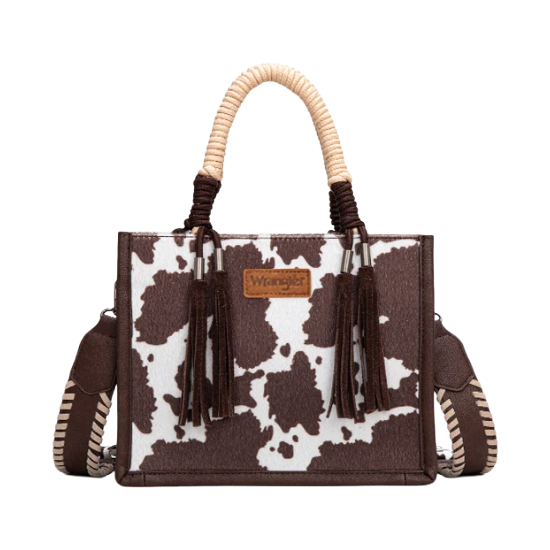Wrangler Coffee Cow Print Crossbody Tote WG386-8120SCF