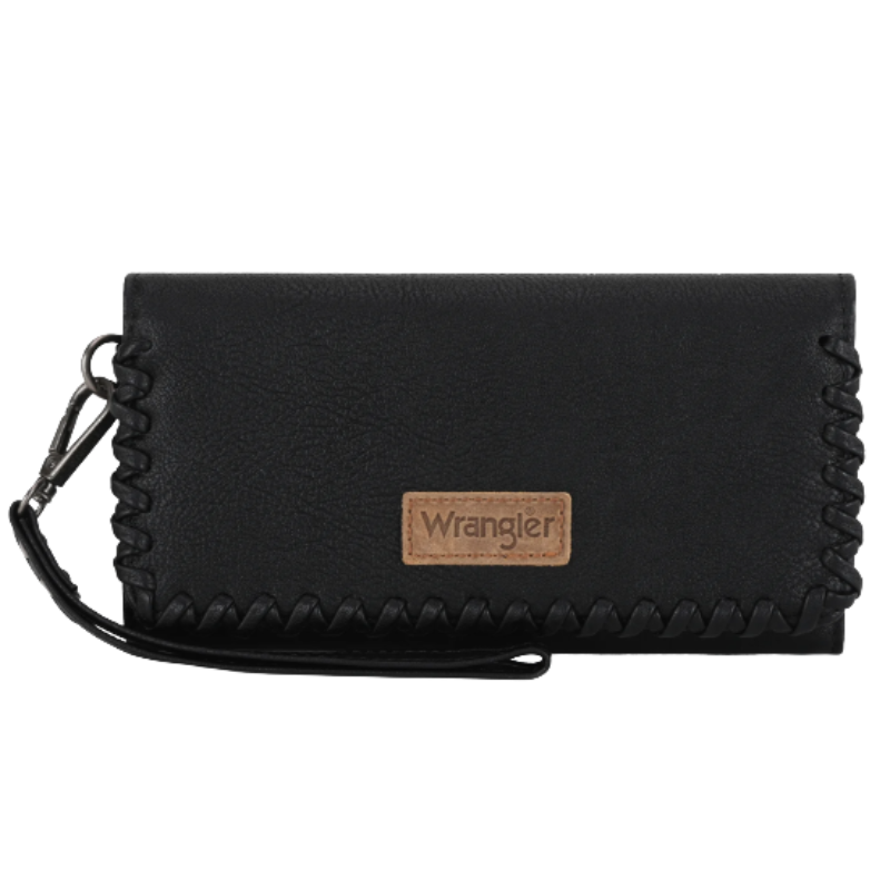 Wrangler Black Whipstitch Wristlet Wallet WG183-W048BK