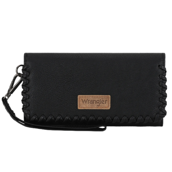 Wrangler Black Whipstitch Wristlet Wallet WG183-W048BK