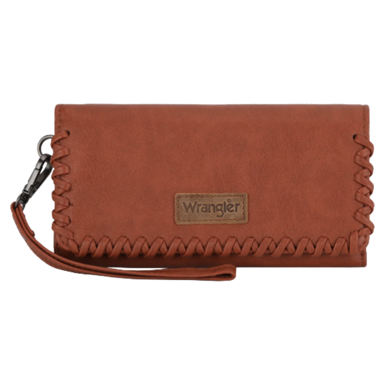 Wrangler Brown Whipstitch Wristlet Wallet WG183-W048BR