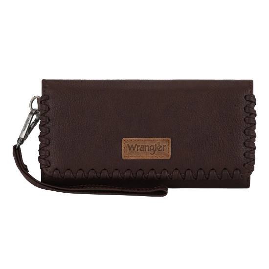Wrangler Coffee Whipstitch Wristlet Wallet WG183-W048CF
