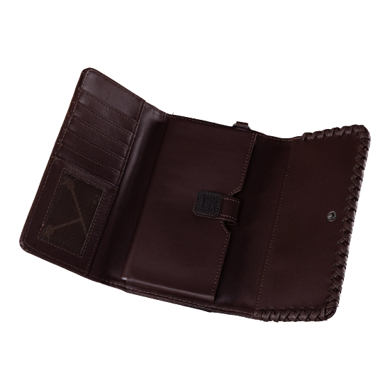 Wrangler Coffee Whipstitch Wristlet Wallet WG183-W048CF