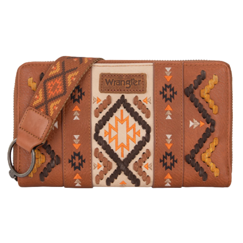 Wrangler Brown Southwestern Embroidered Wallet WG2214-W006BR