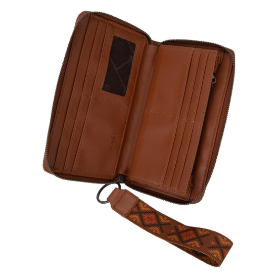 Wrangler Brown Southwestern Embroidered Wallet WG2214-W006BR