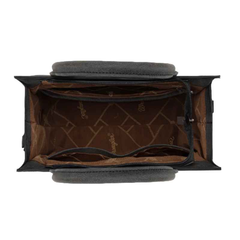 Wrangler Black Tooled Aztec Print Concealed Carry Crossbody Tote WG226-8120BK