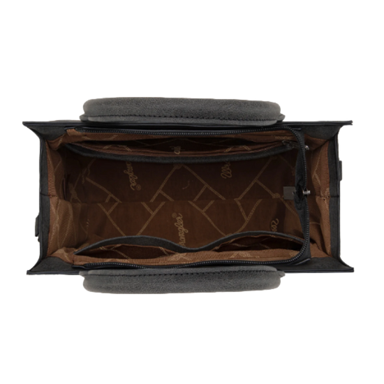 Wrangler Black Tooled Aztec Print Concealed Carry Crossbody Tote WG226-8120BK