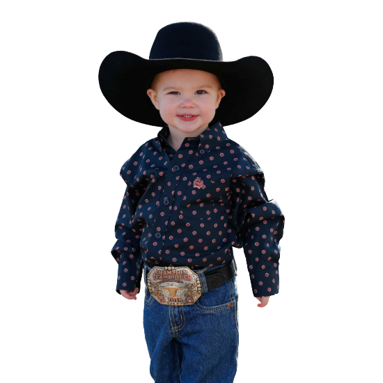 Cinch Toddler Boy's Navy Long Sleeve Button Down Shirt MTW7061401