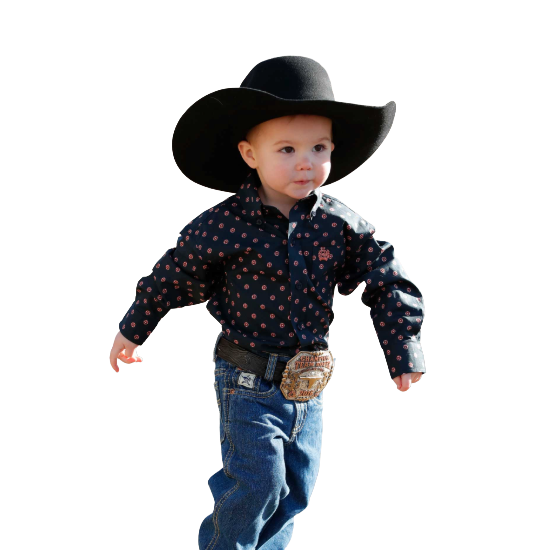 Cinch Boy's Navy Long Sleeve Button Down Shirt MTW7062401