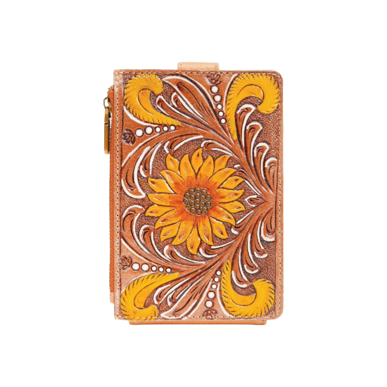 Loyal West Ladies Copper Canyon Embossed Brown Leather Cardholder LW-SS25-081-CCH