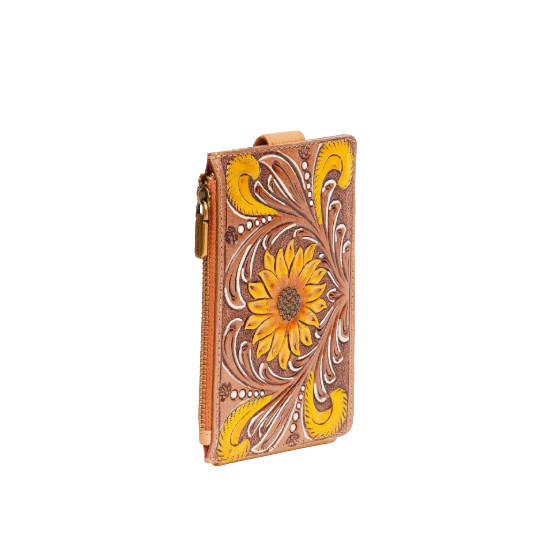 Loyal West Ladies Copper Canyon Embossed Brown Leather Cardholder LW-SS25-081-CCH