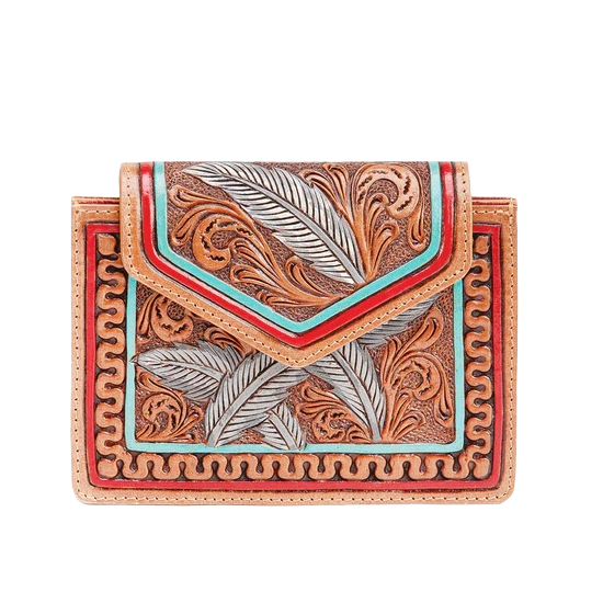 Loyal West Ladies Copper Canyon Handtooled Brown Cardholder Wallet LW-SS25-085-CCH