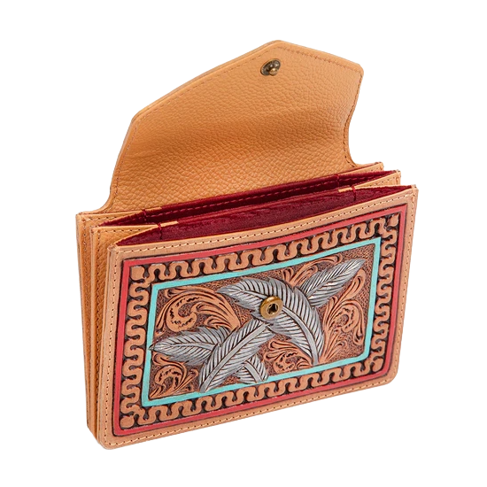 Loyal West Ladies Copper Canyon Handtooled Brown Cardholder Wallet LW-SS25-085-CCH