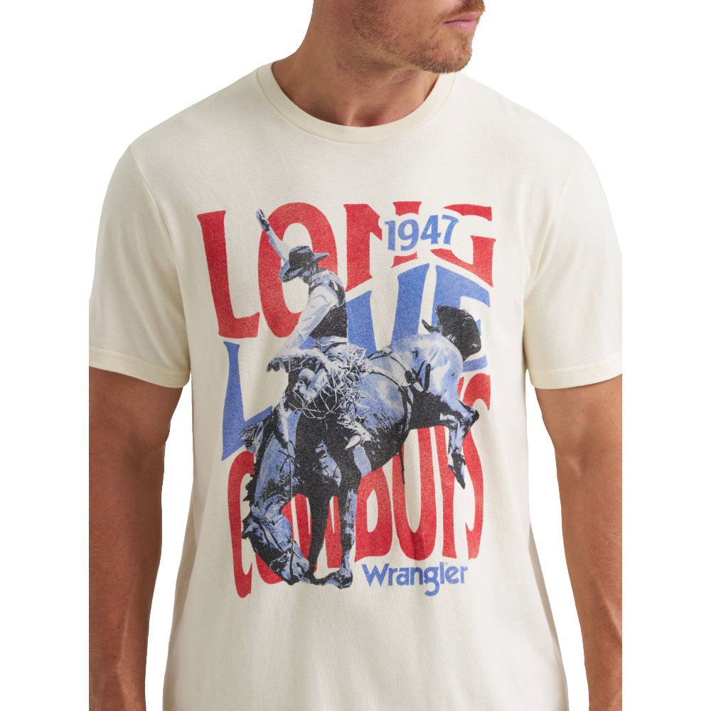 Wrangler Men's Antique White 'Long Live Cowboys' Graphic T-Shirt 112372834