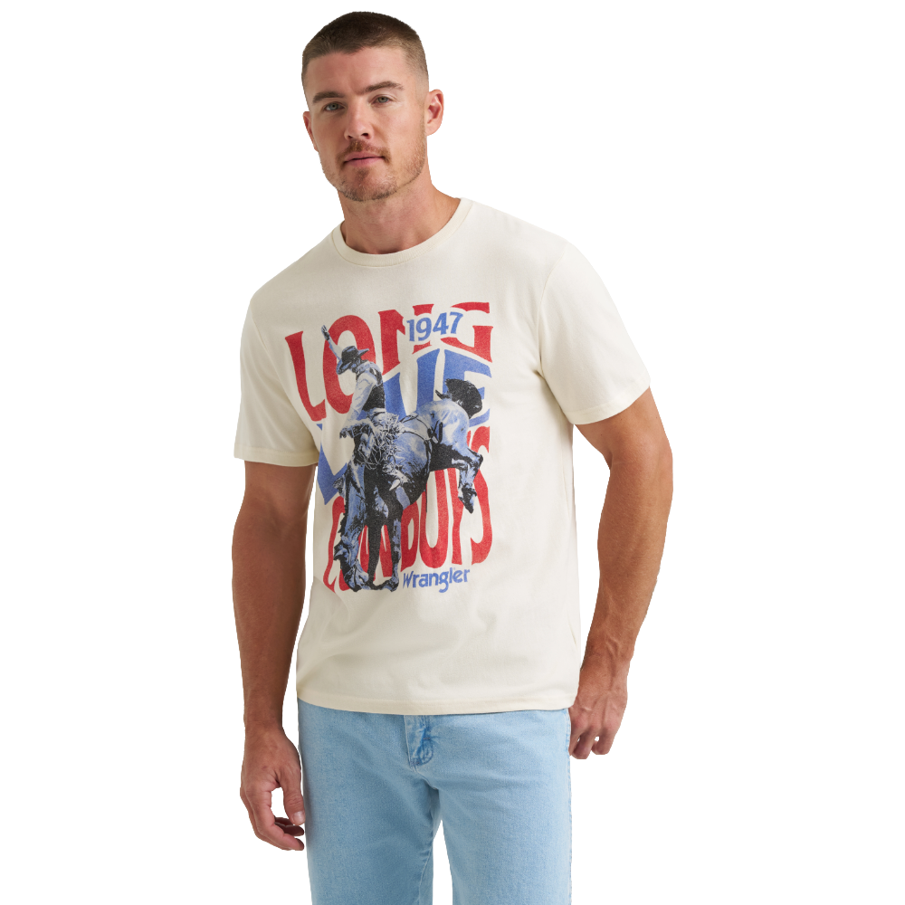 Wrangler Men's Antique White 'Long Live Cowboys' Graphic T-Shirt 112372834