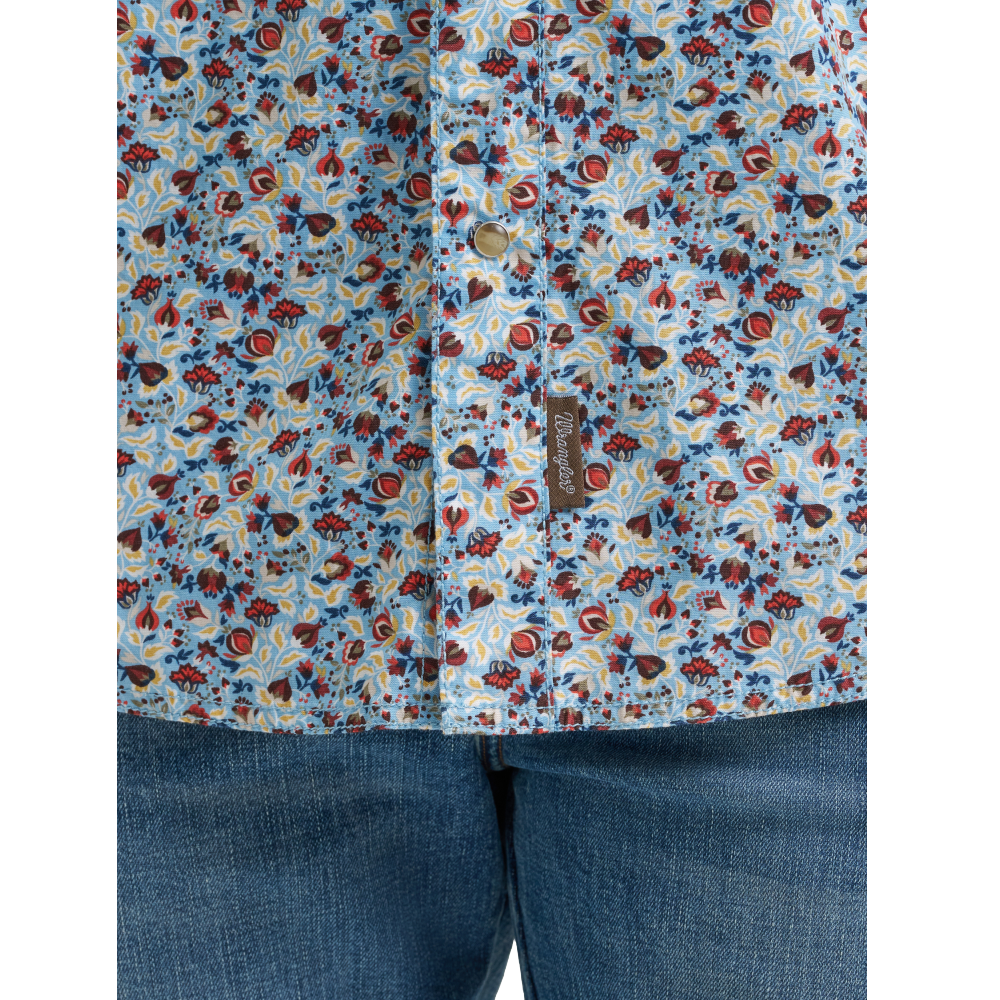 Wrangler Men's Retro Premium Blue Modern Fit Snap Shirt 112374953