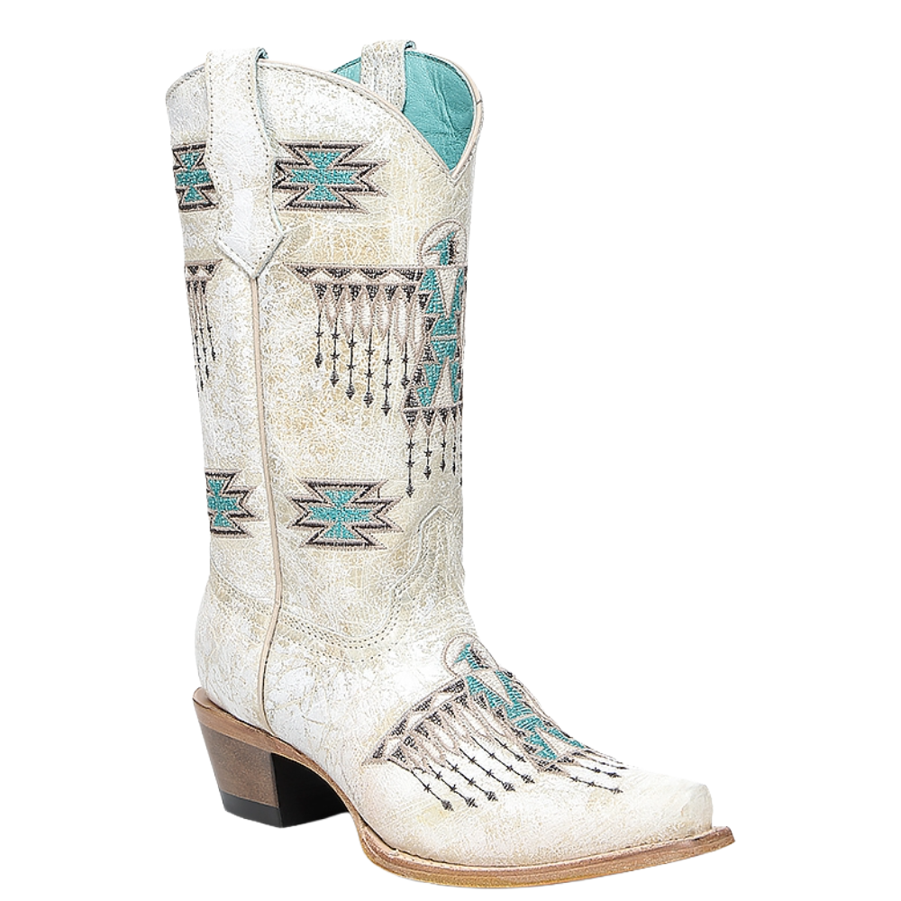 Corral Youth Girl's Freebird Graphic White Western Boot T0230