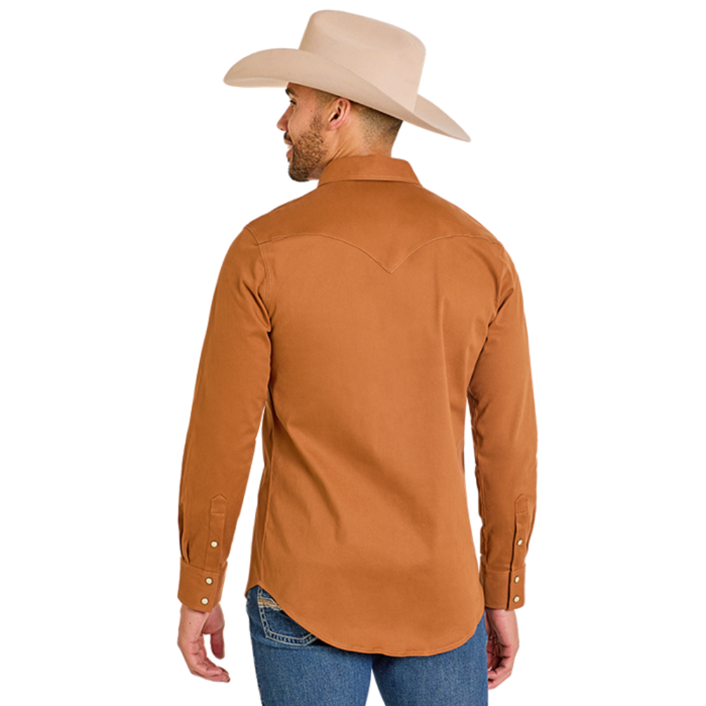 Rock & Roll Men's Solid Rust Woven Snap Button Shirt BMN2S07875-90
