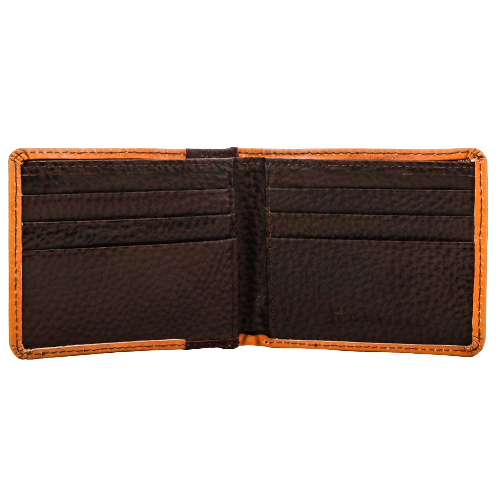 Hooey Men's Top Notch Tan/Brown Leather Inlay Bifold Wallet HBF008-TNBR