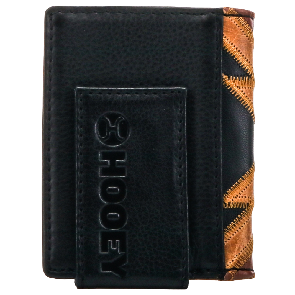 Hooey Montezuma Brown/Black Patchwork Bifold Money Clip HFBF007-BRBK