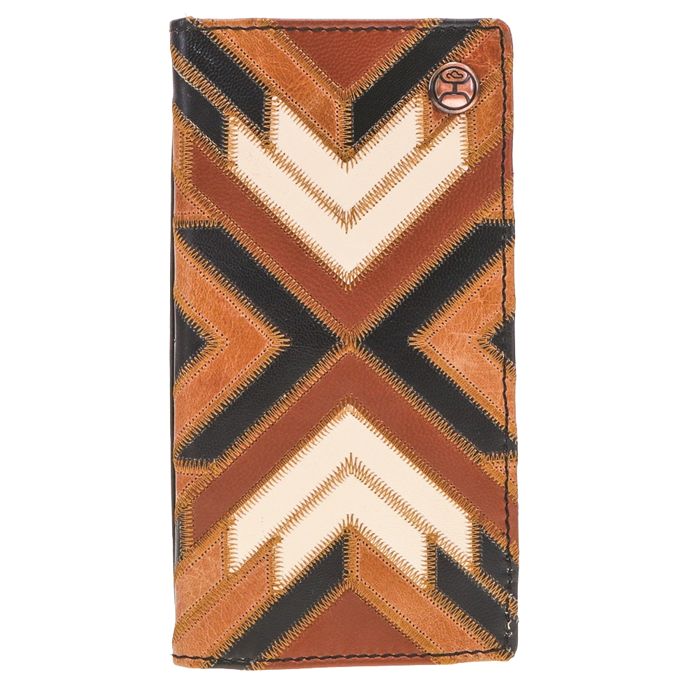 Hooey Montezuma Brown/Black Patchwork Bifold Rodeo Wallet HW007-BRBK
