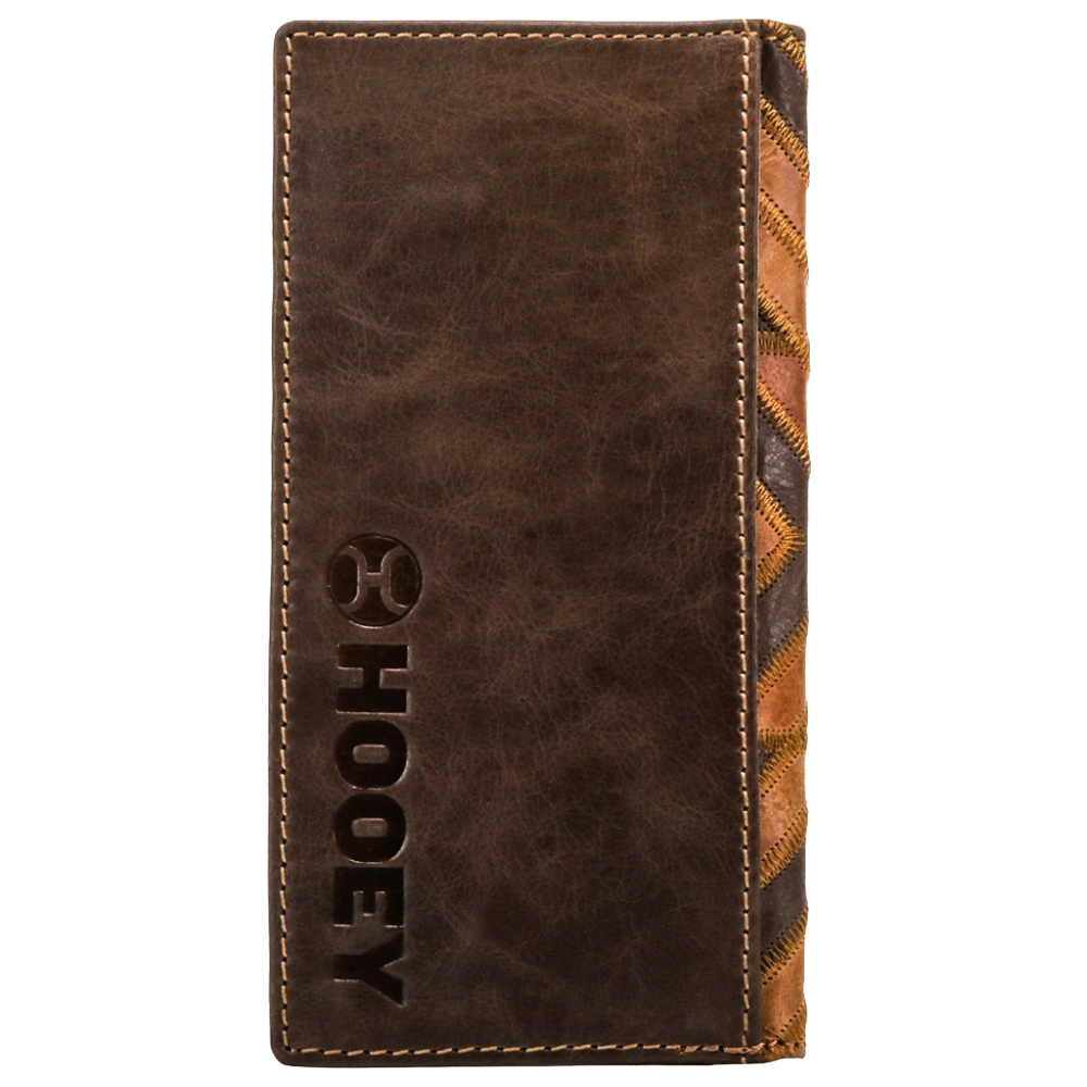 Hooey Montezuma Brown/Turquoise Patchwork Bifold Rodeo Wallet HW007-BRTQ