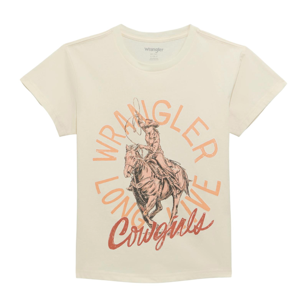 Wrangler Ladies Egret Cream Retro Printed T-Shirt 112372986