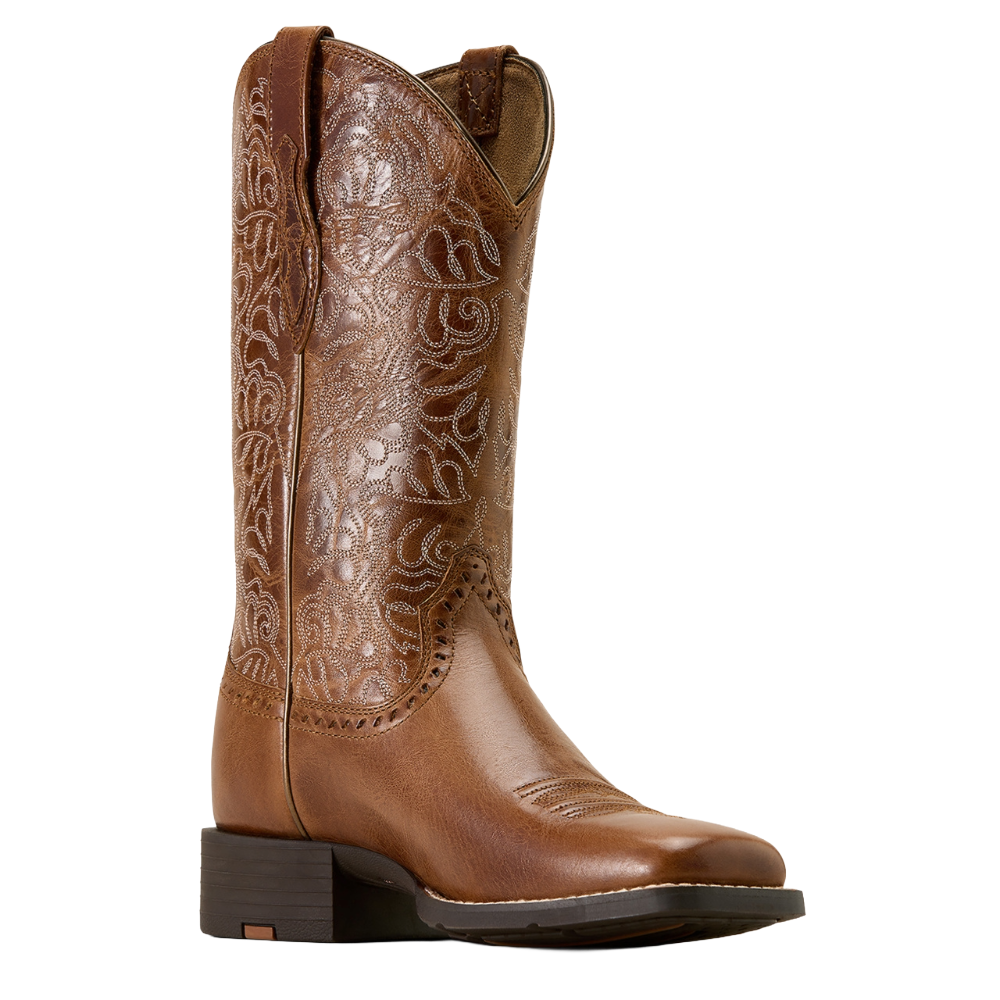 Ariat Ladies Round Up Remuda Aged Tan Embroidered Western Boot 10074322