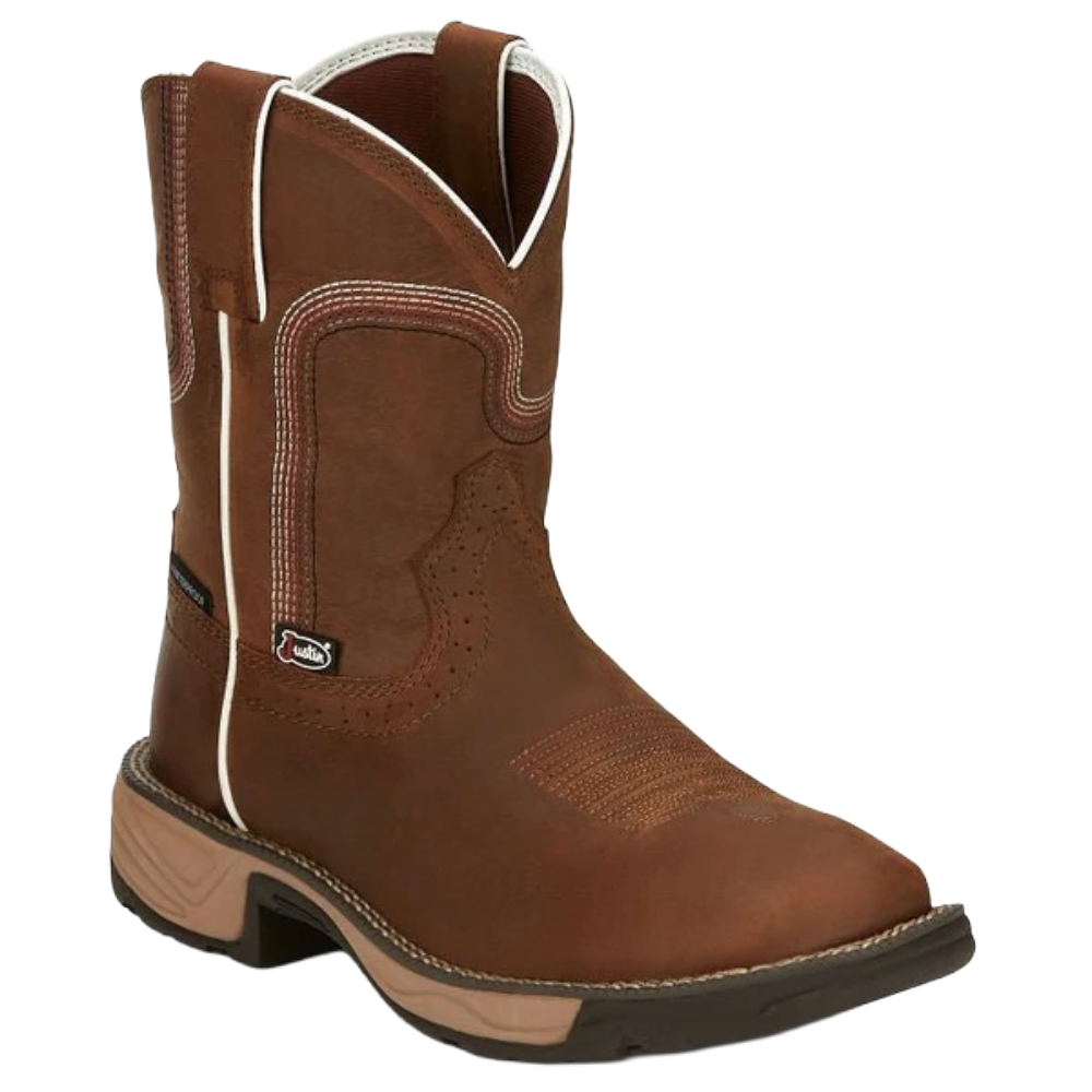 Justin Ortholite Work Boots/Brown Leather Western Boots Justin Men main image 4