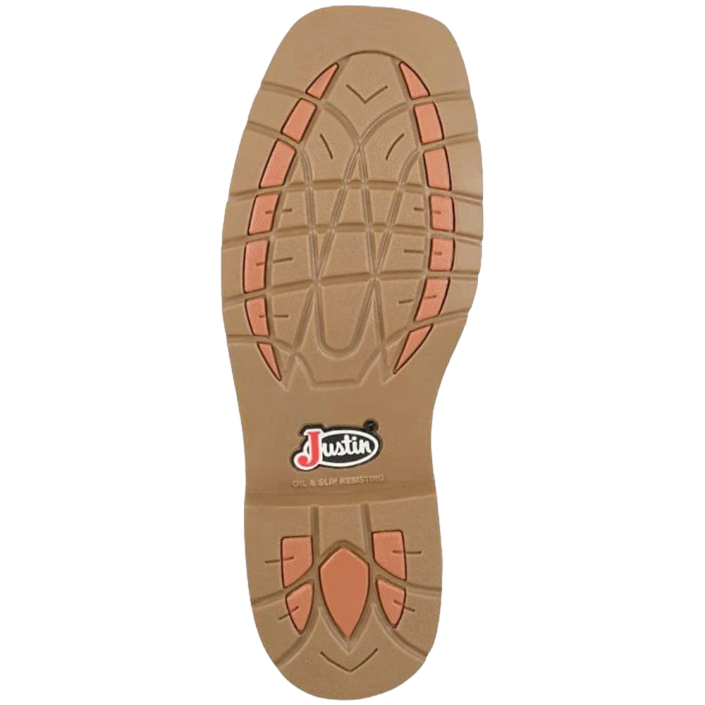 Justin Men's Daywork Steel Toe Pecan Western Work Boots SE4243