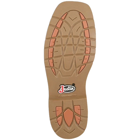 Justin Men's Daywork Steel Toe Pecan Western Work Boots SE4243