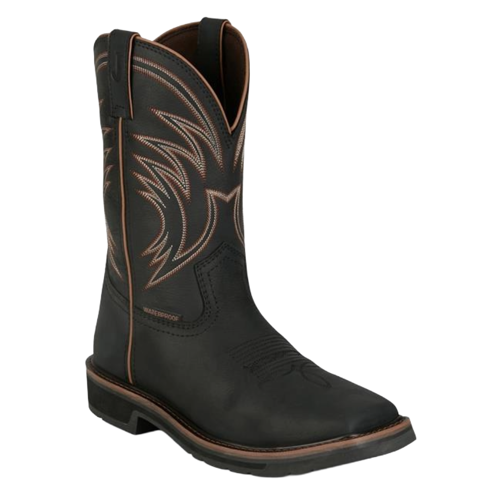 Justin Men's Widowmaker Waterproof Black Western Boots SE4240