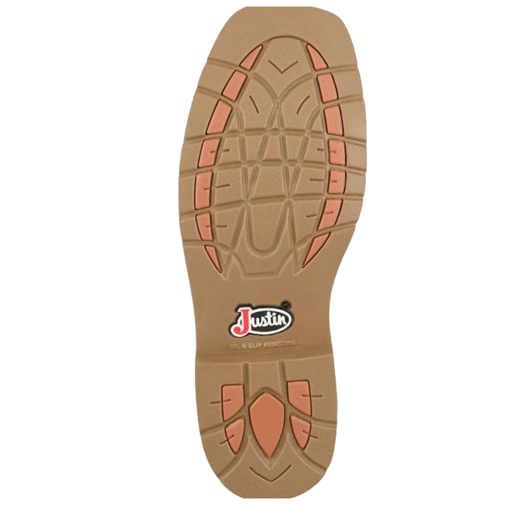 Justin Men's Daywork Pecan Waterproof Western Work Boots SE4242