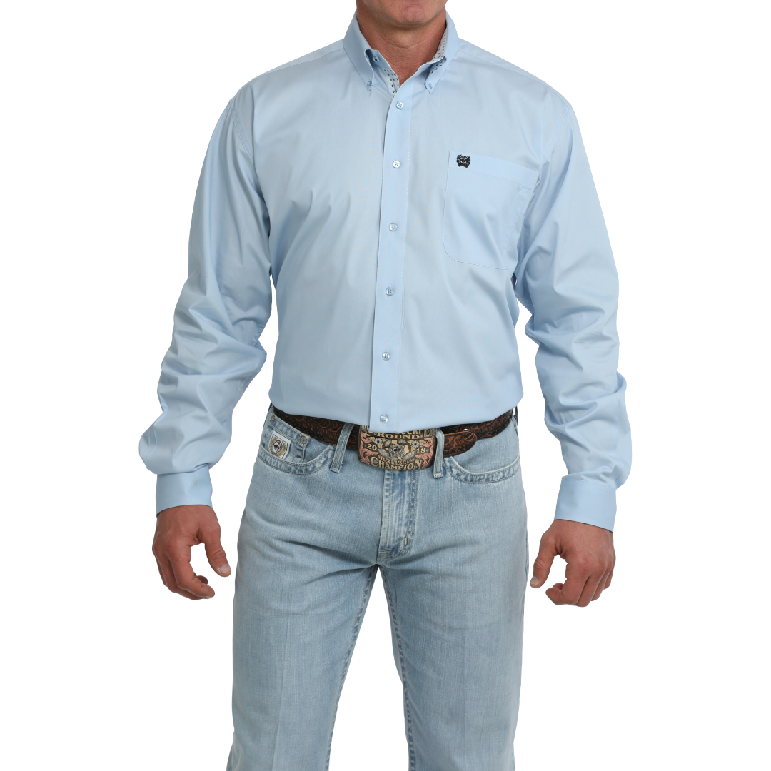 Cinch Men's Solid Light Blue Button Down Shirt MTW1106125