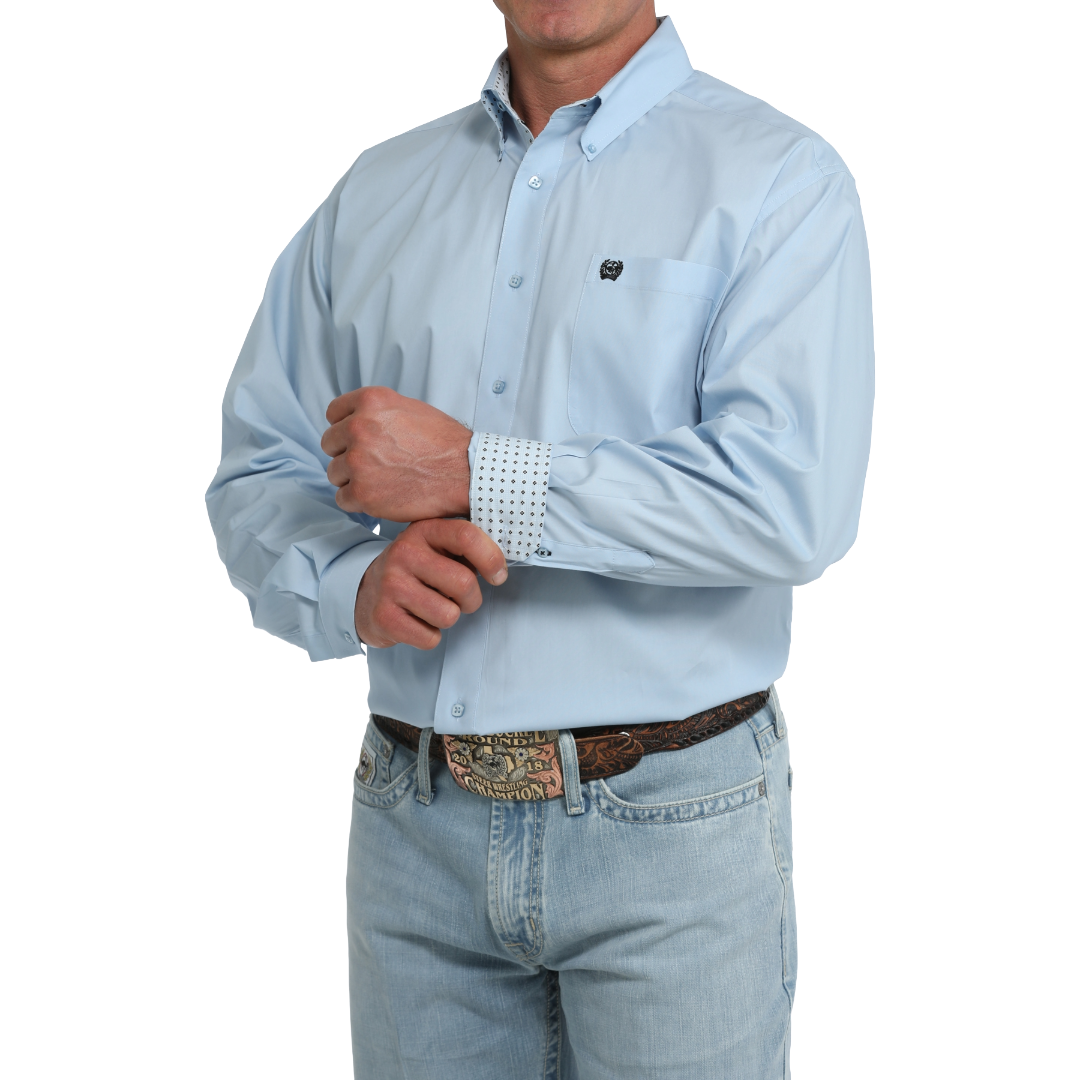 Cinch Men's Solid Light Blue Button Down Shirt MTW1106125